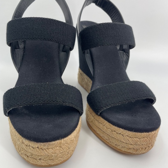 Black Tory Burch Two-Band Wedge Slingback - Picture 3 of 4